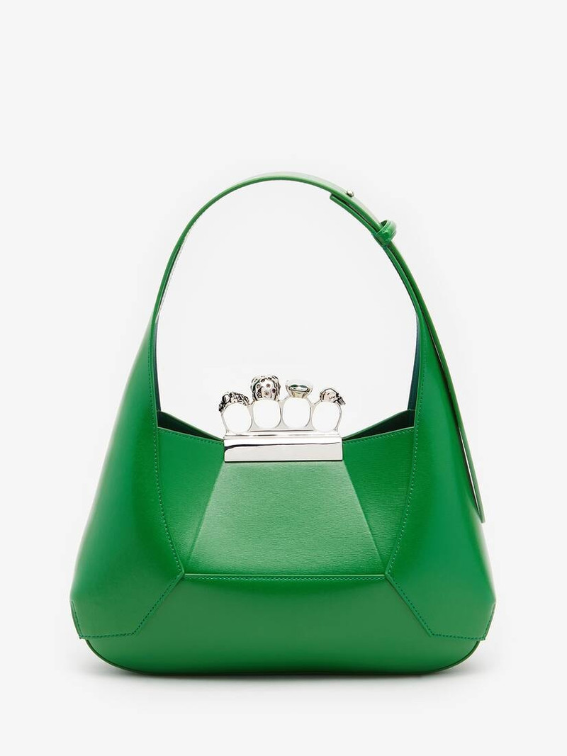 Women's The Jewelled Hobo Bag in Bright Green 3