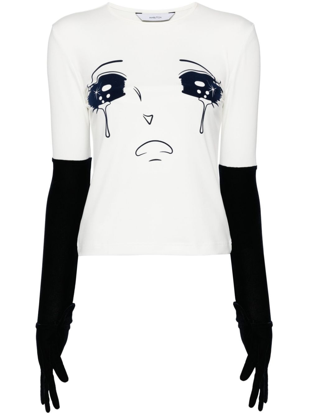 ★Pushbutton★ ブラック＆ホワイト Pixel Crying Girl Tシャツ pushbutton-Multi-Crying-Girl-T