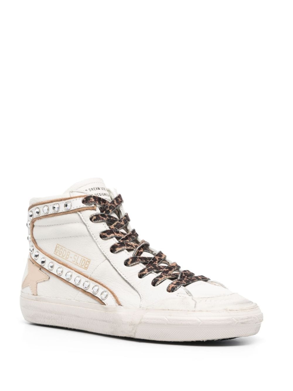 Slide crystal-embellished hi-top sneakers - 2