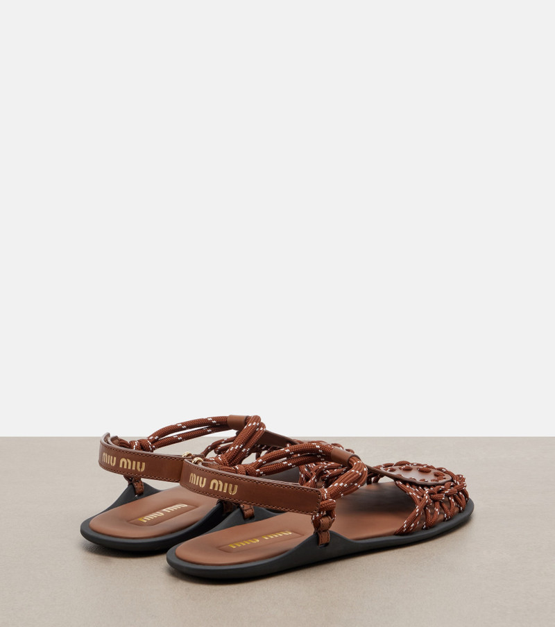 Miu Miu Leather-trimmed sandals outlook