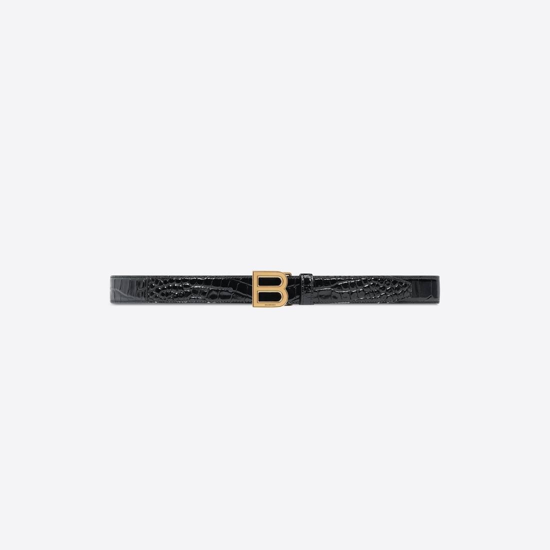 Women's Hourglass Thin Belt in Black - 1