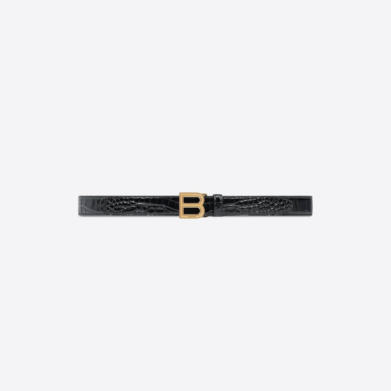 Women's Hourglass Thin Belt in Black 1