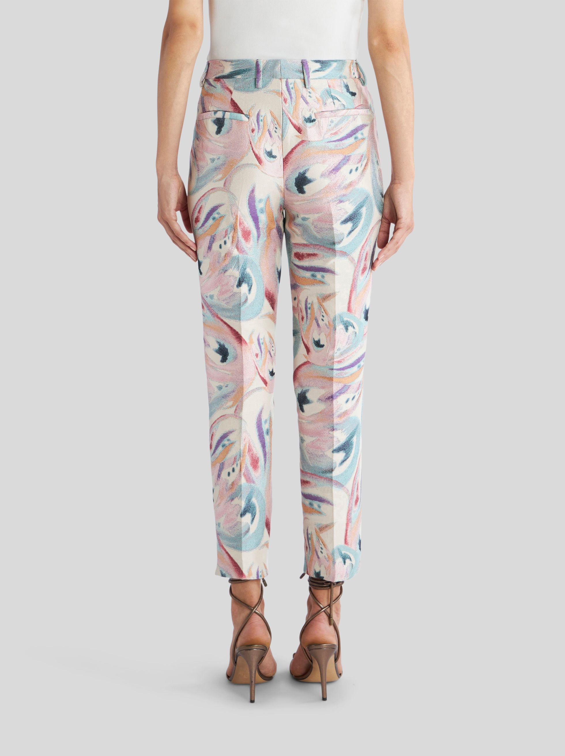 TAILORED JACQUARD TROUSERS WITH BUTTERFLY PATTERNS - 4