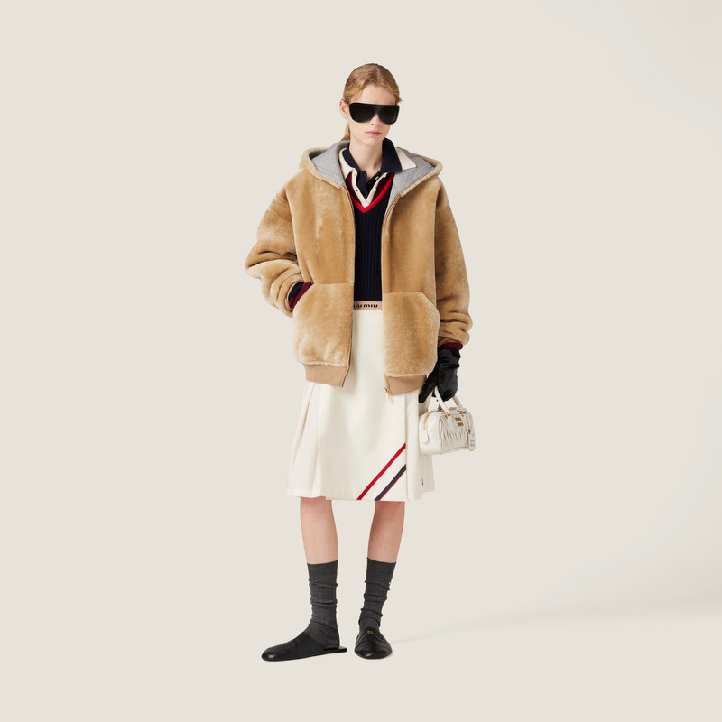 Miu Miu Shearling hoodie jacket outlook