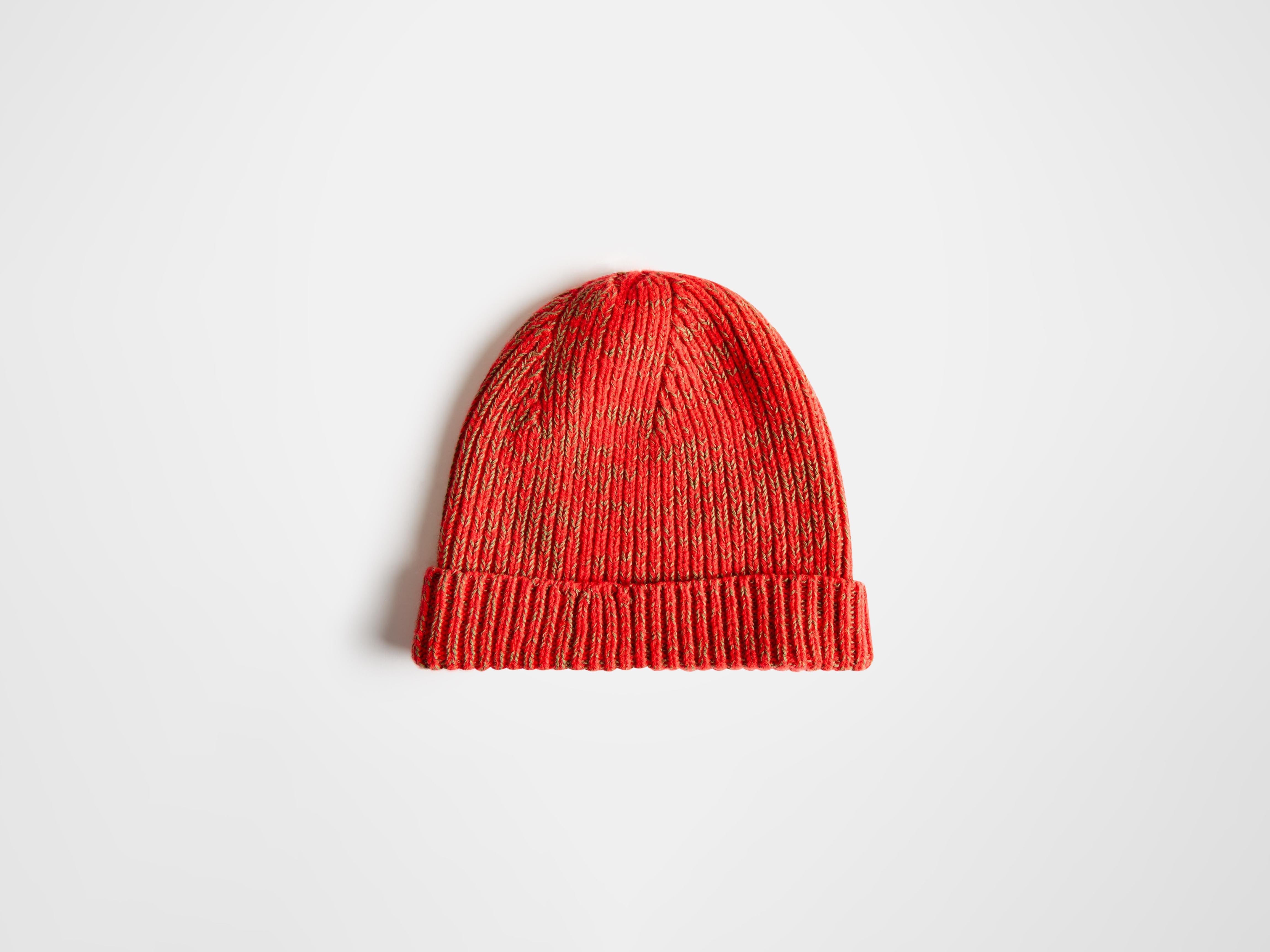 MOULINE BEANIE IN NEON ORANGE - 2