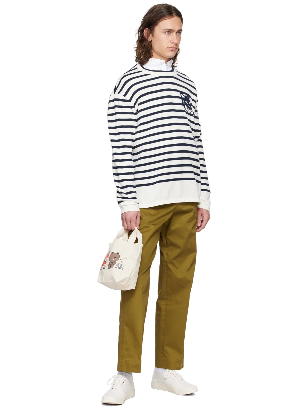 Khaki Embroidered Trousers - 4