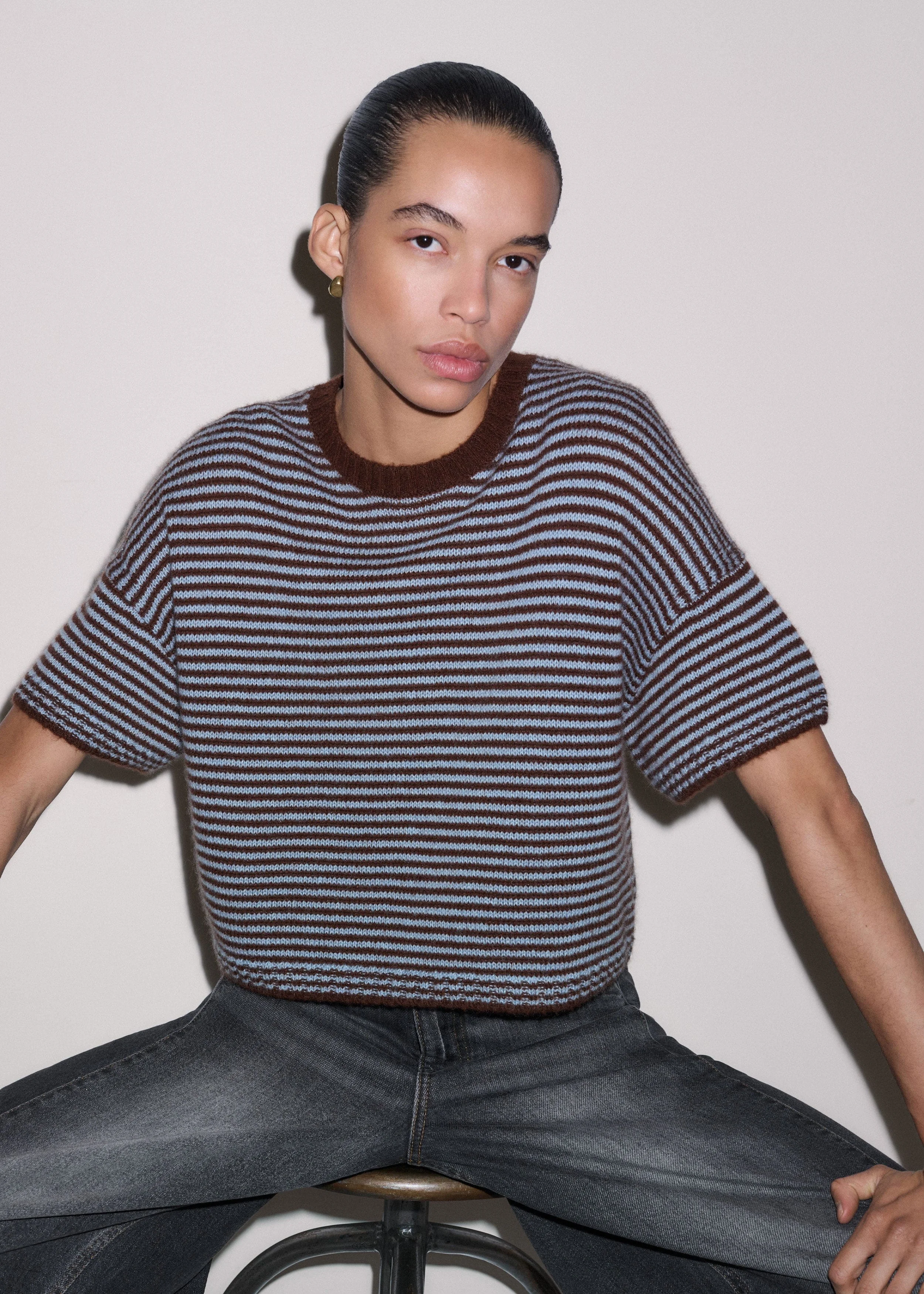Relaxed Knit Crop Tee - 1