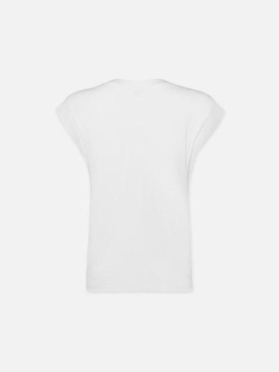 FRAME Le Mid Rise V Neck Tee in Blanc outlook