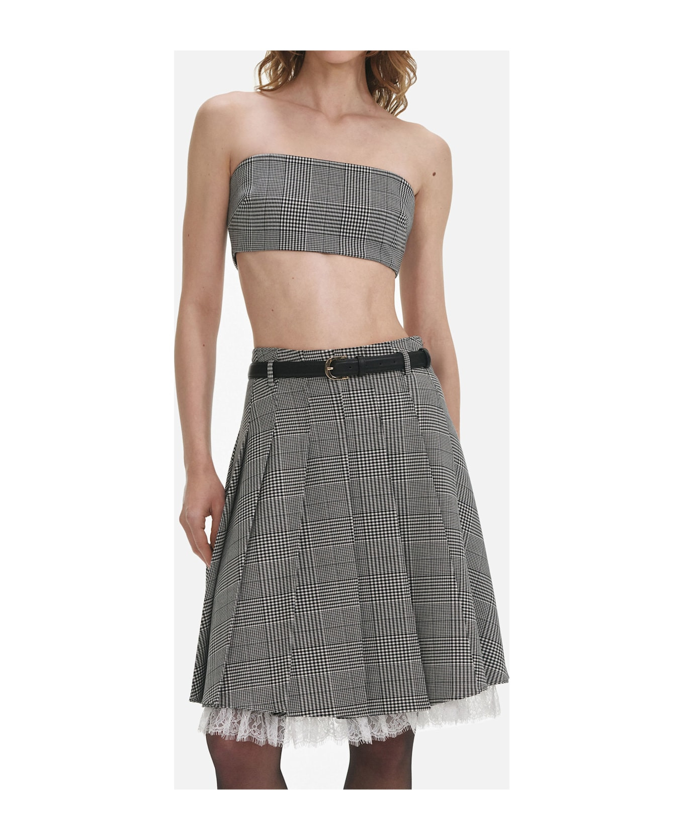 Prince Of Wales Check Pleated Midi Skirt - 2