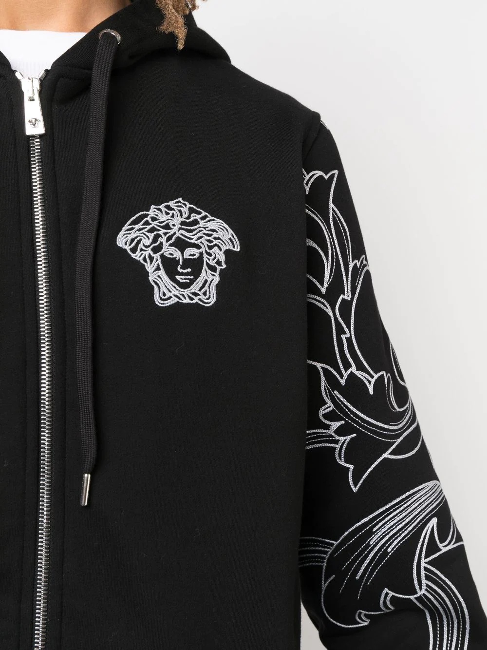 Barocco logo-embroidered hoodie - 5