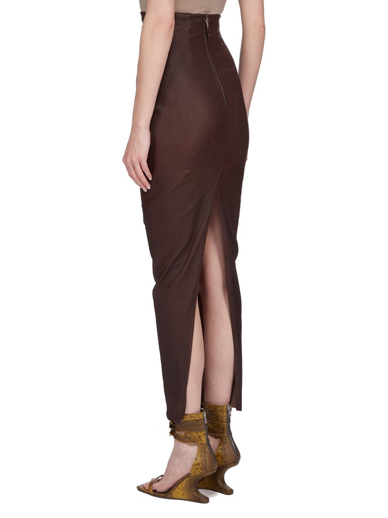 Brown Hollywood Dirt Pillar Leather Maxi Skirt 3