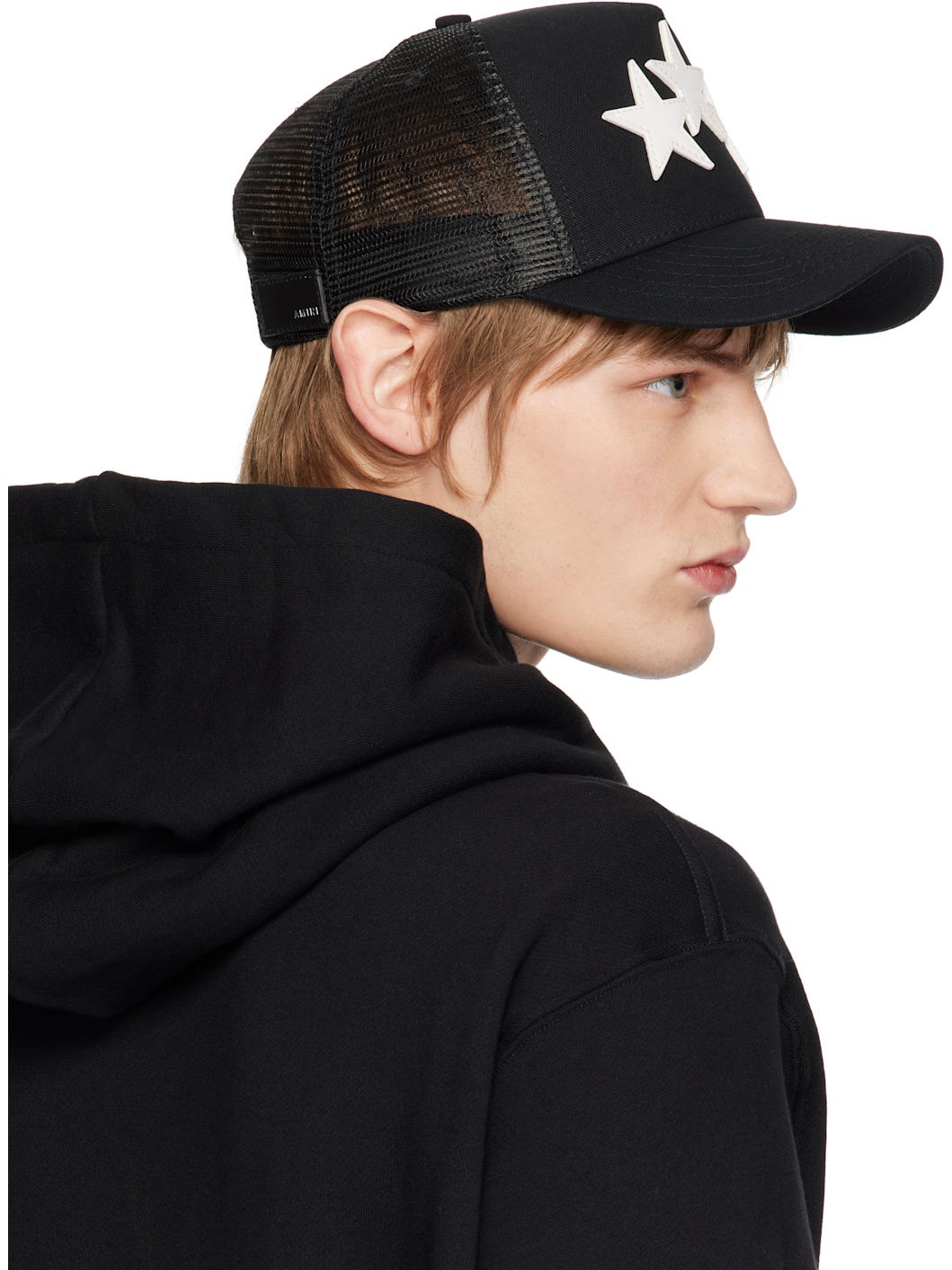 Black 3 Star Trucker Cap - 3