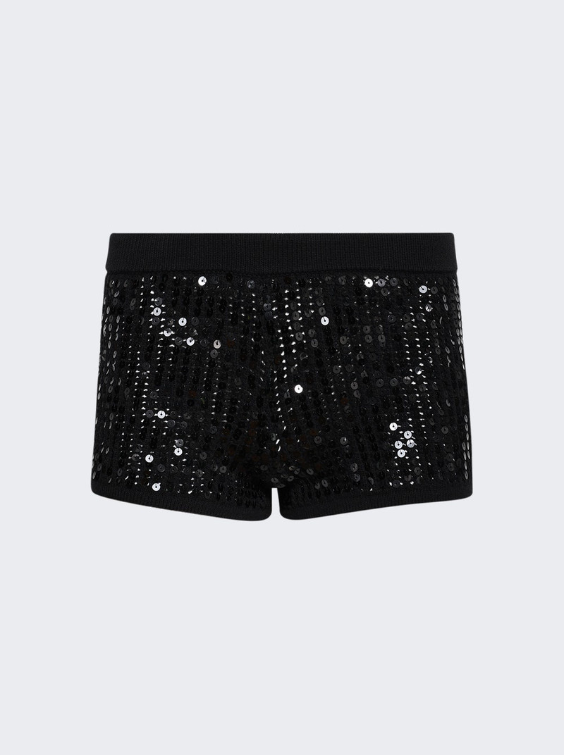 Sequin Knit Shorts Black 1
