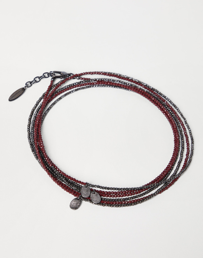 Brunello Cucinelli Hematite and sterling silver wrap bracelet outlook
