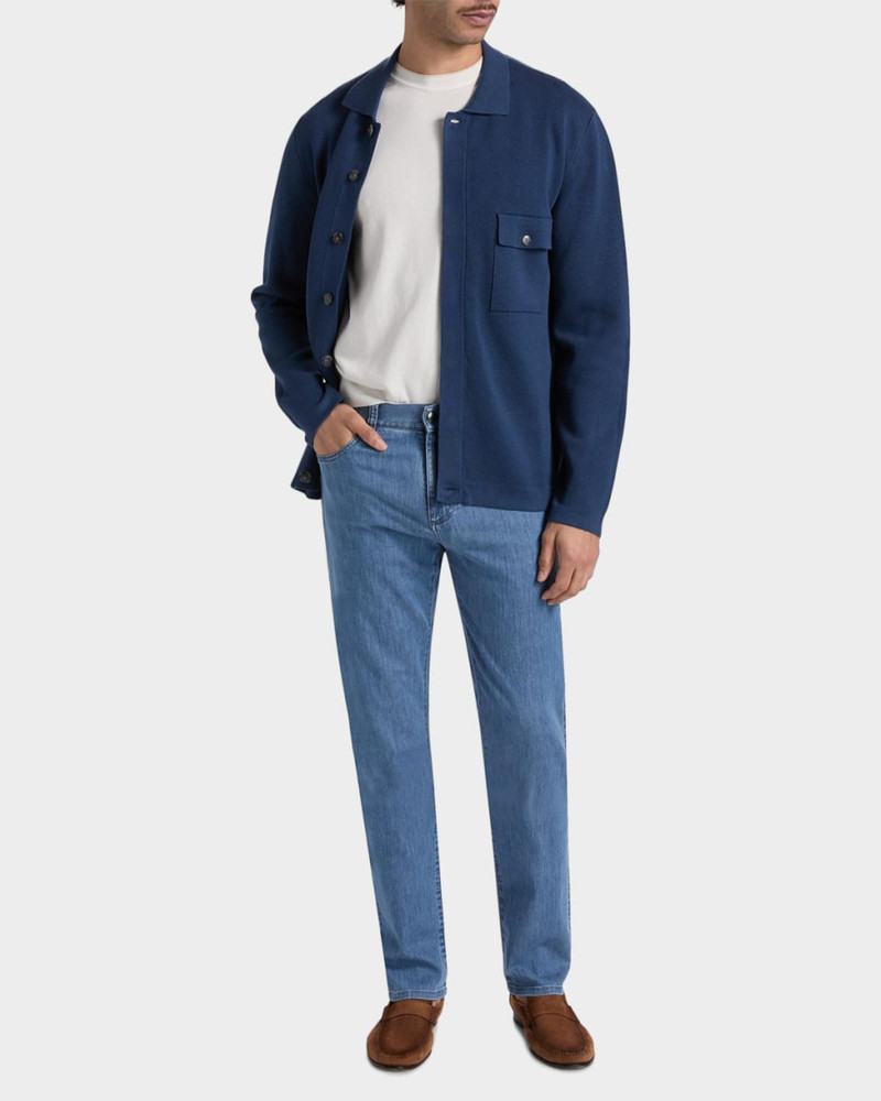 Canali Men's Denim Straight Leg Five-Pocket Pants outlook