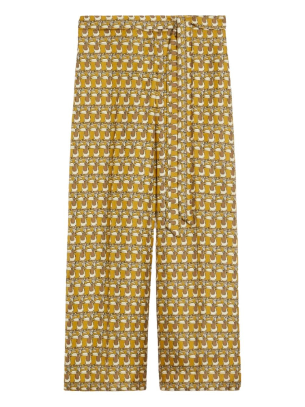print belted trousers - 1