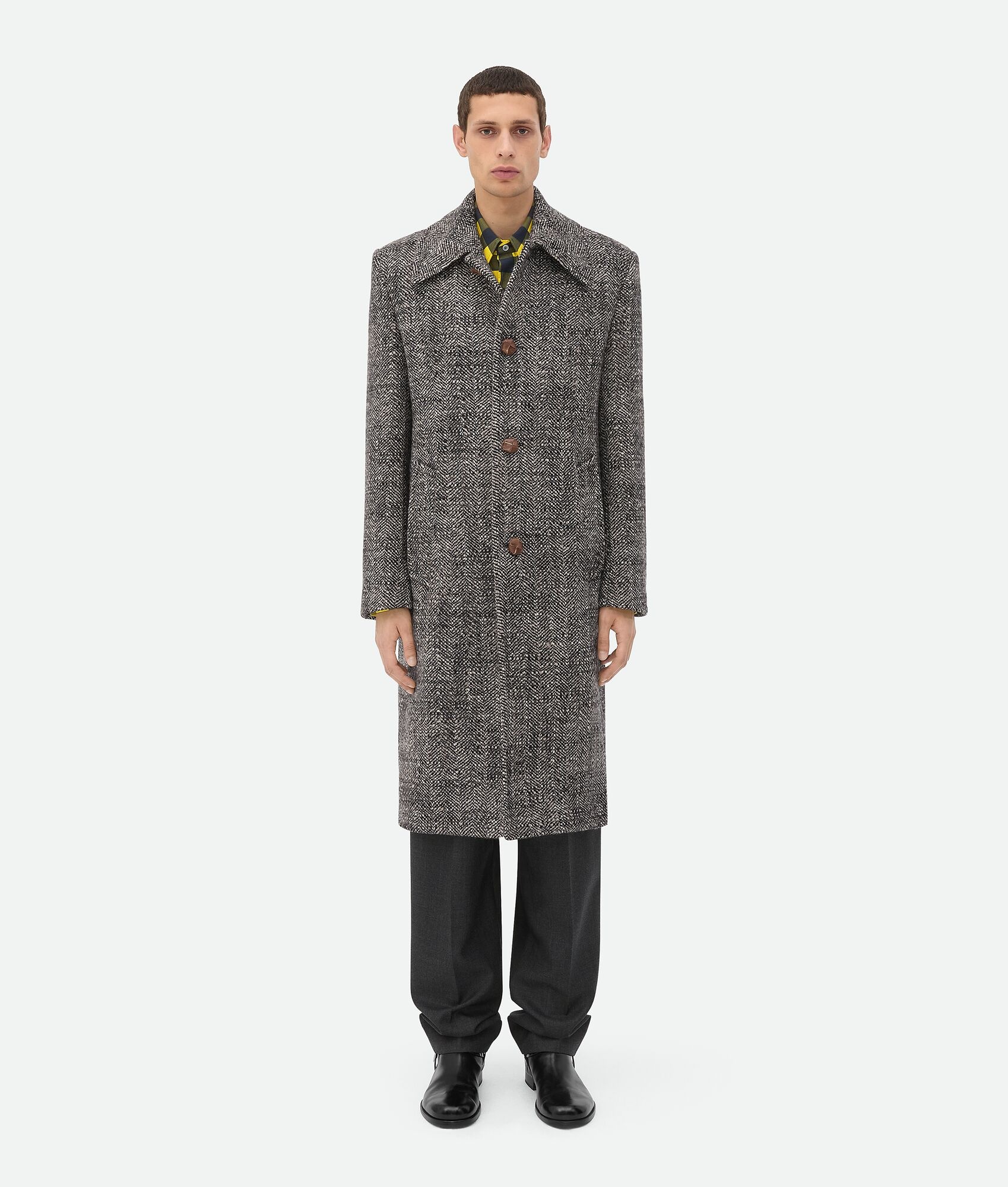 Wool Chevron Coat - 5