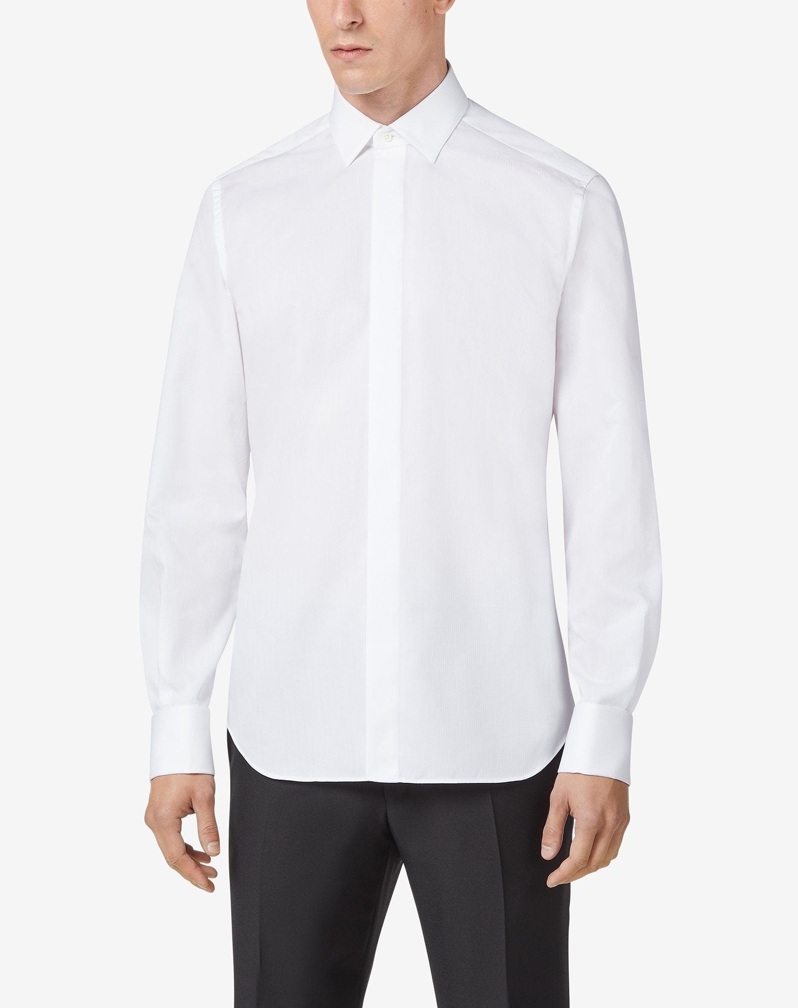 Optical white smoking cotton shirt - 2