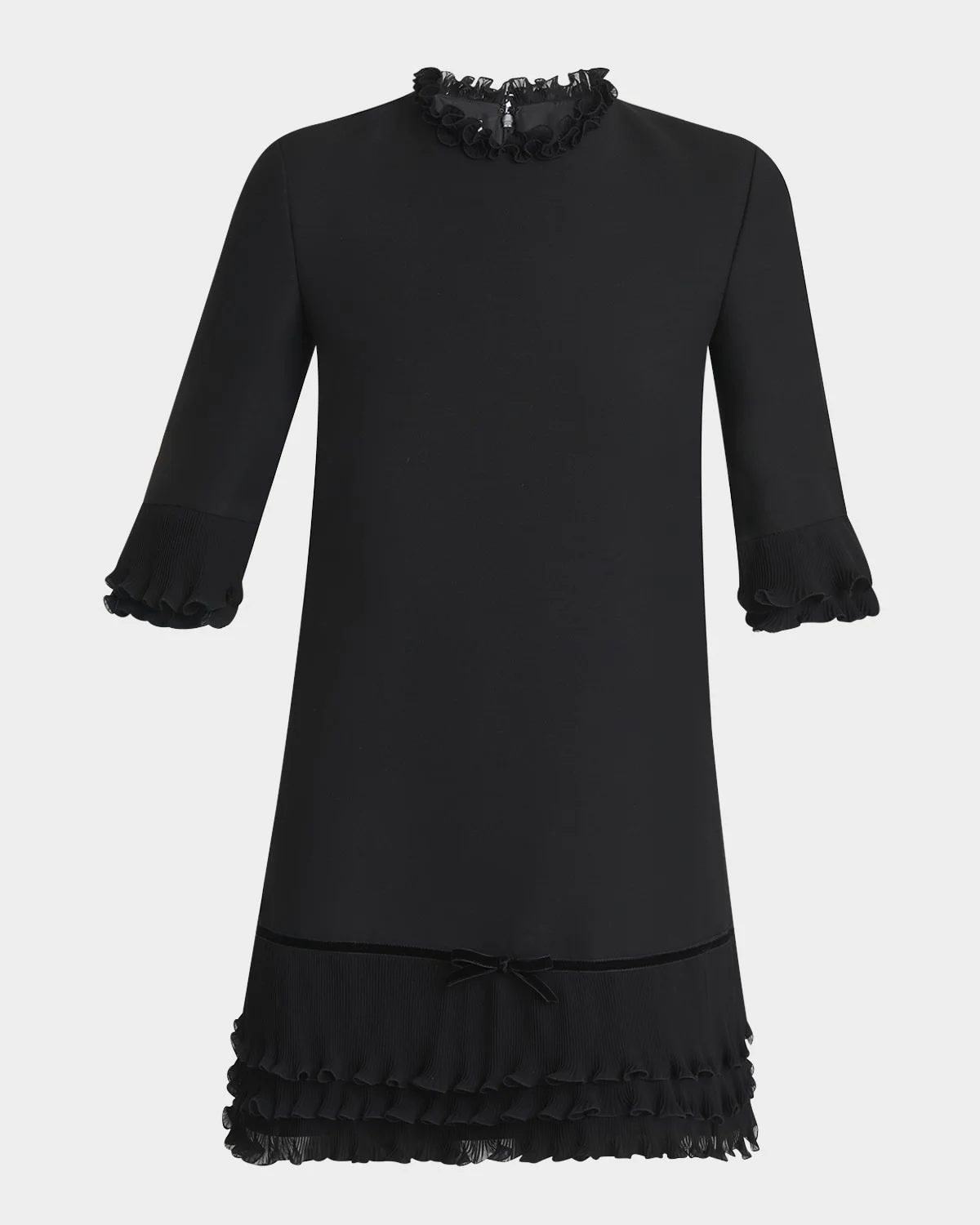 Ruffle Silk Crepe Mini Dress - 1
