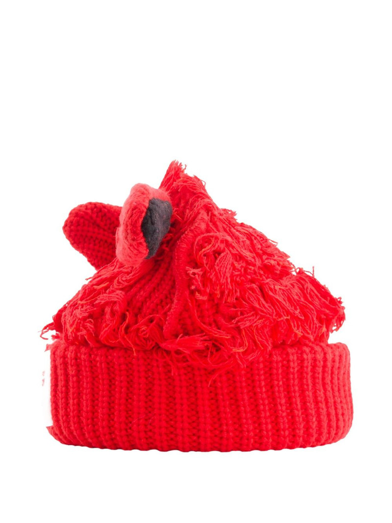 shaggy-ears ribbed hat 3