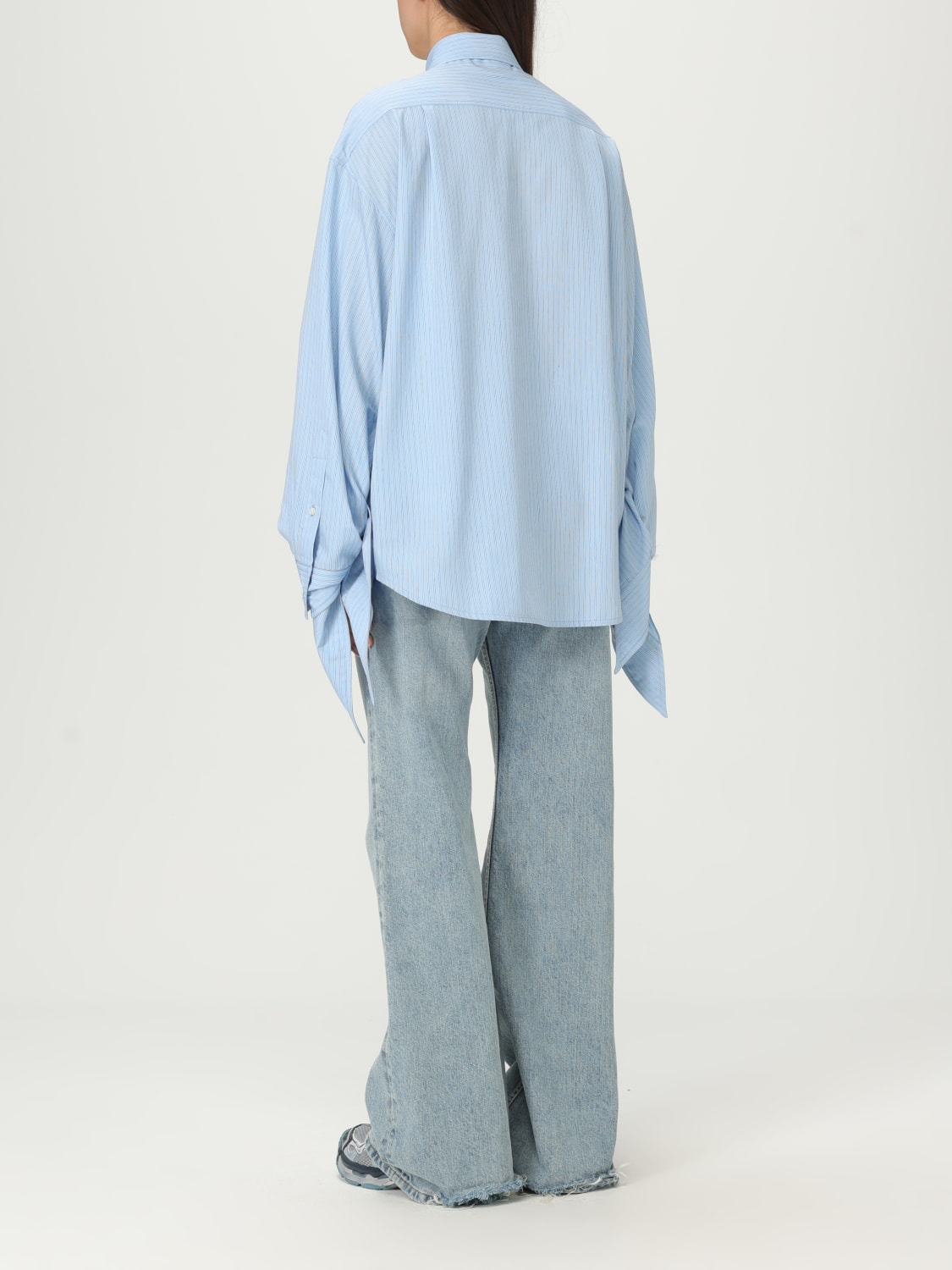 Balenciaga oversize striped viscose shirt - 3