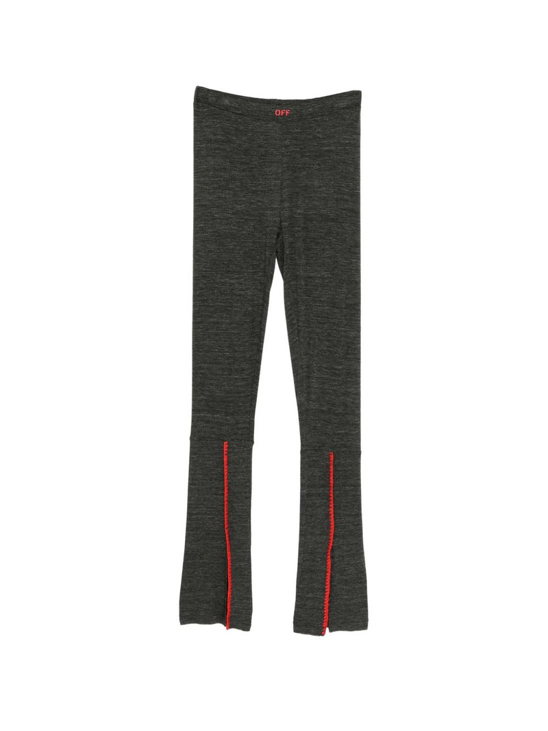 logo-print slit trousers 1