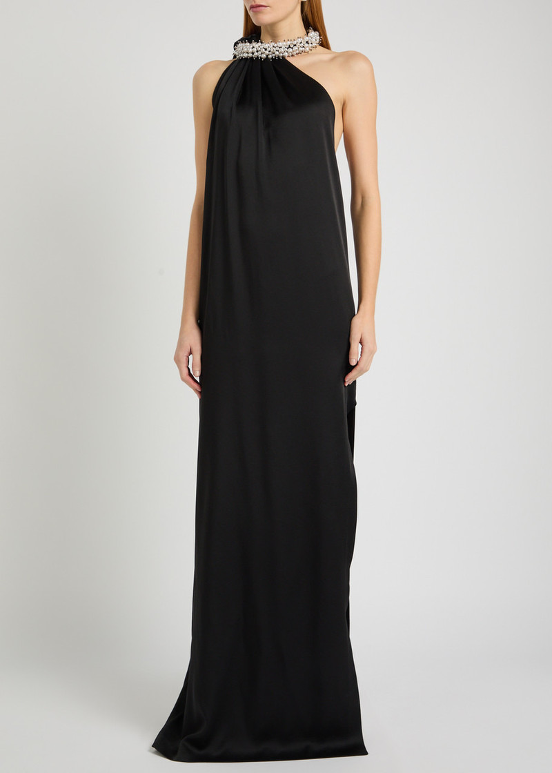 Stella McCartney Stella Mccartney Faux Pearl-embellished Satin Gown outlook