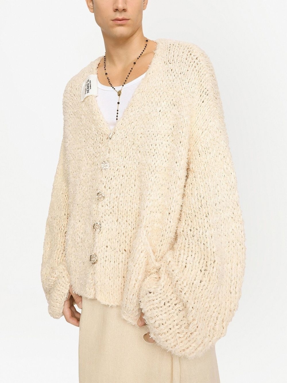 oversized-sleeve knit cardigan - 5