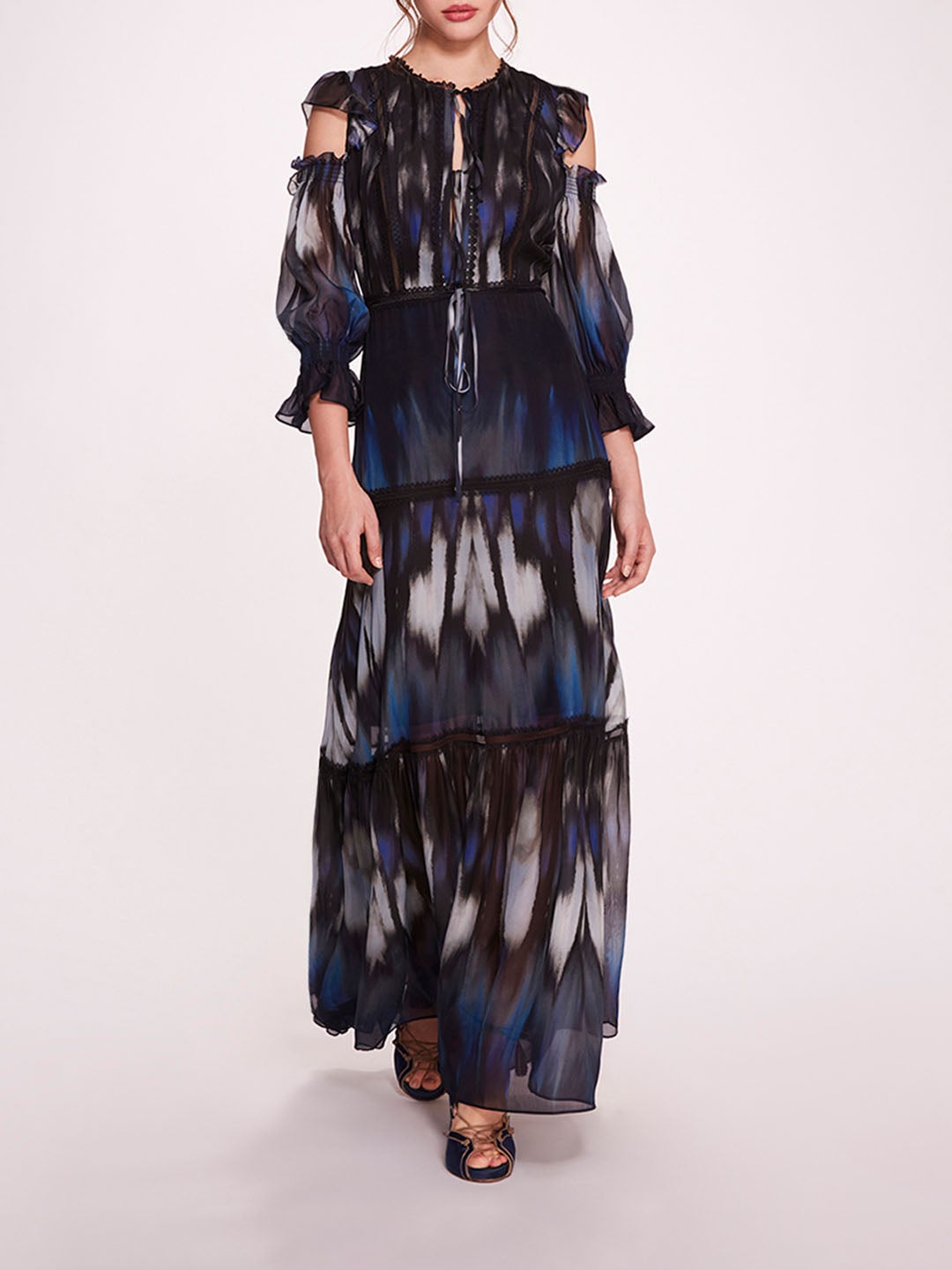 ABSTRACT VISCOSE MAXI DRESS - 1