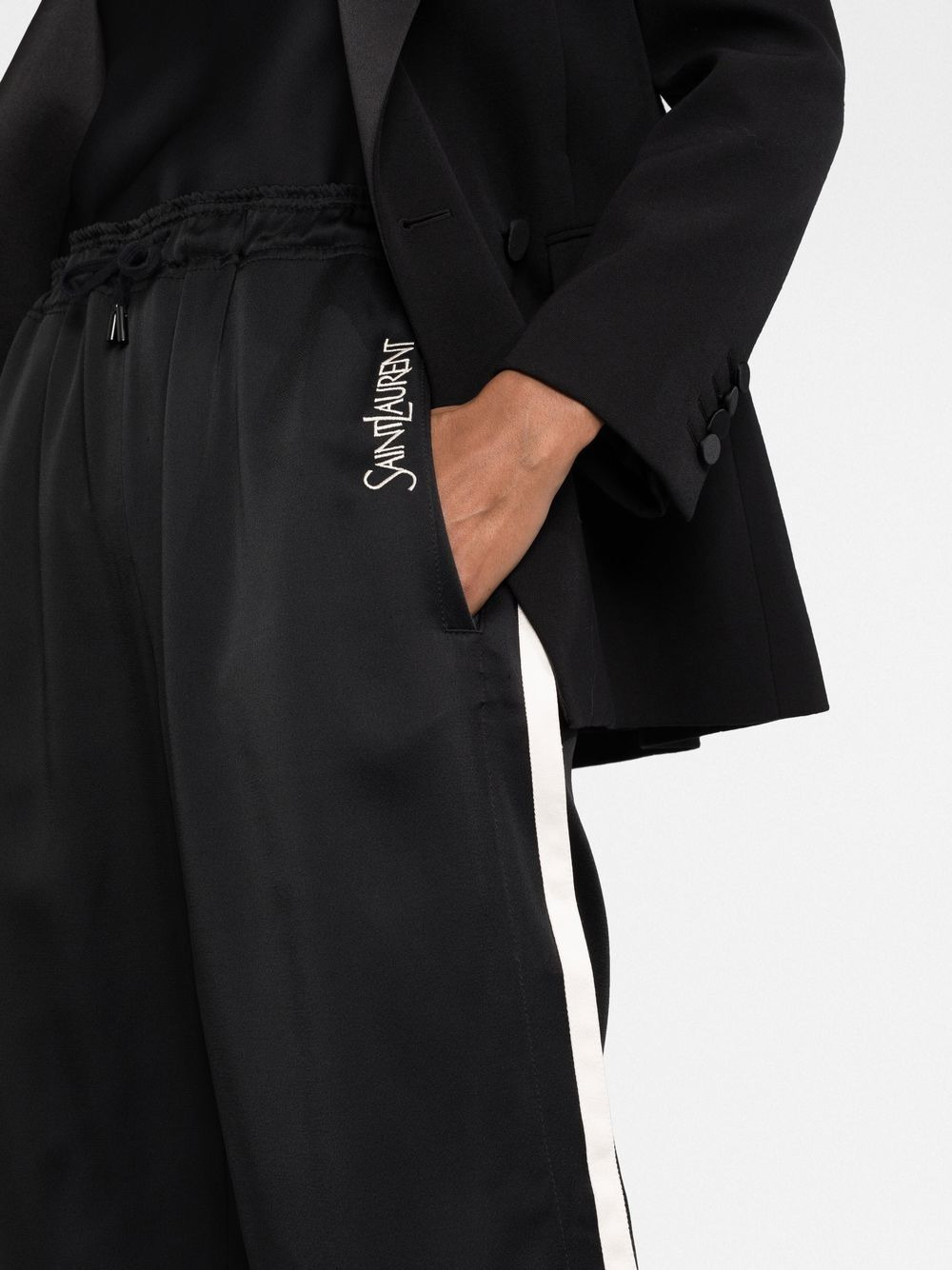 logo-embroidered crop trousers - 3