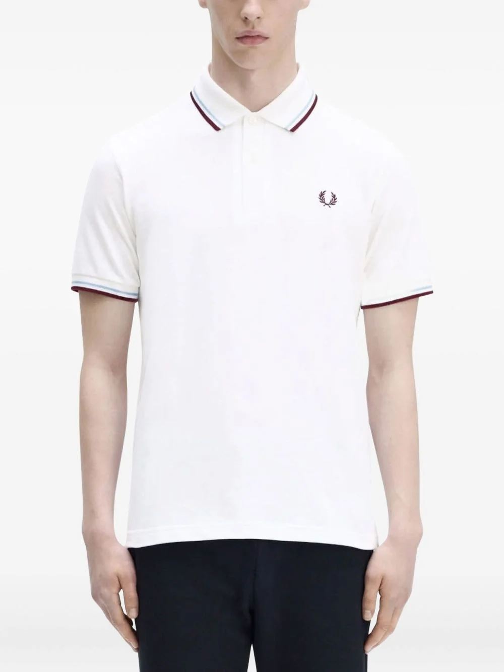 tipped-collar polo shirt - 1