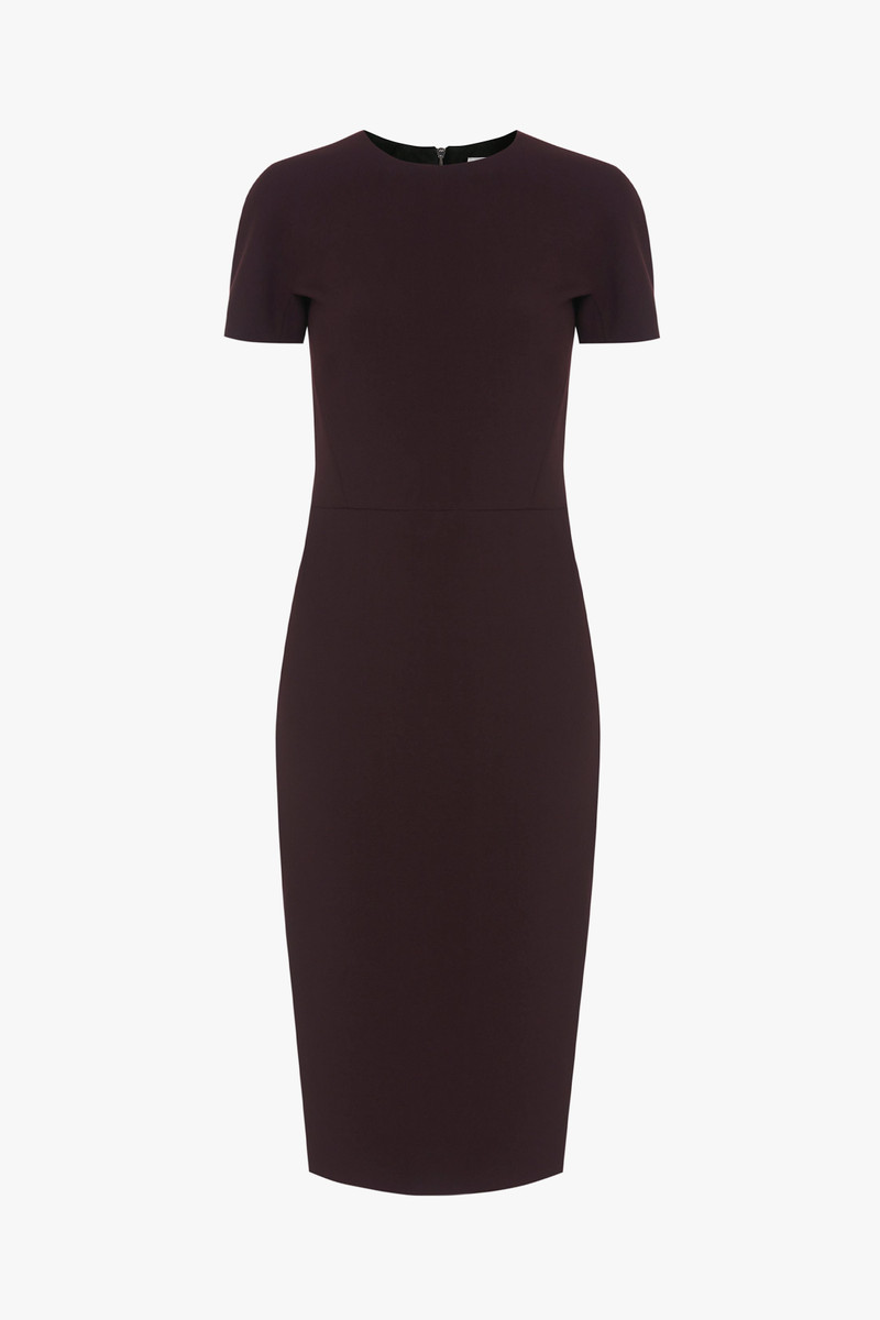 Fitted T-Shirt Dress In Deep Mahogany 1