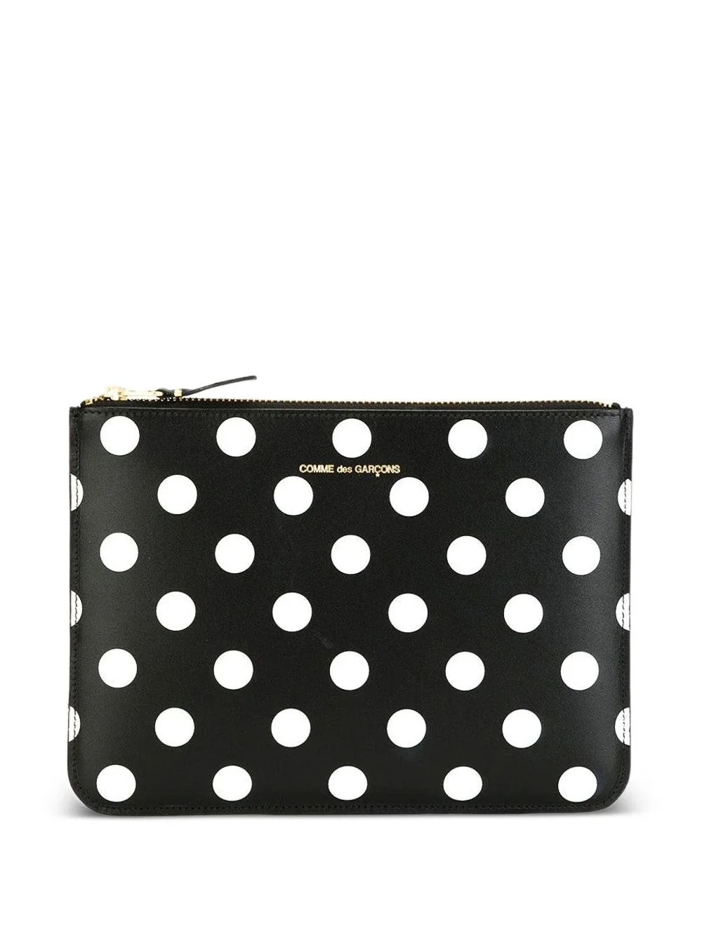 polka dot-printed zip-up pouch - 1