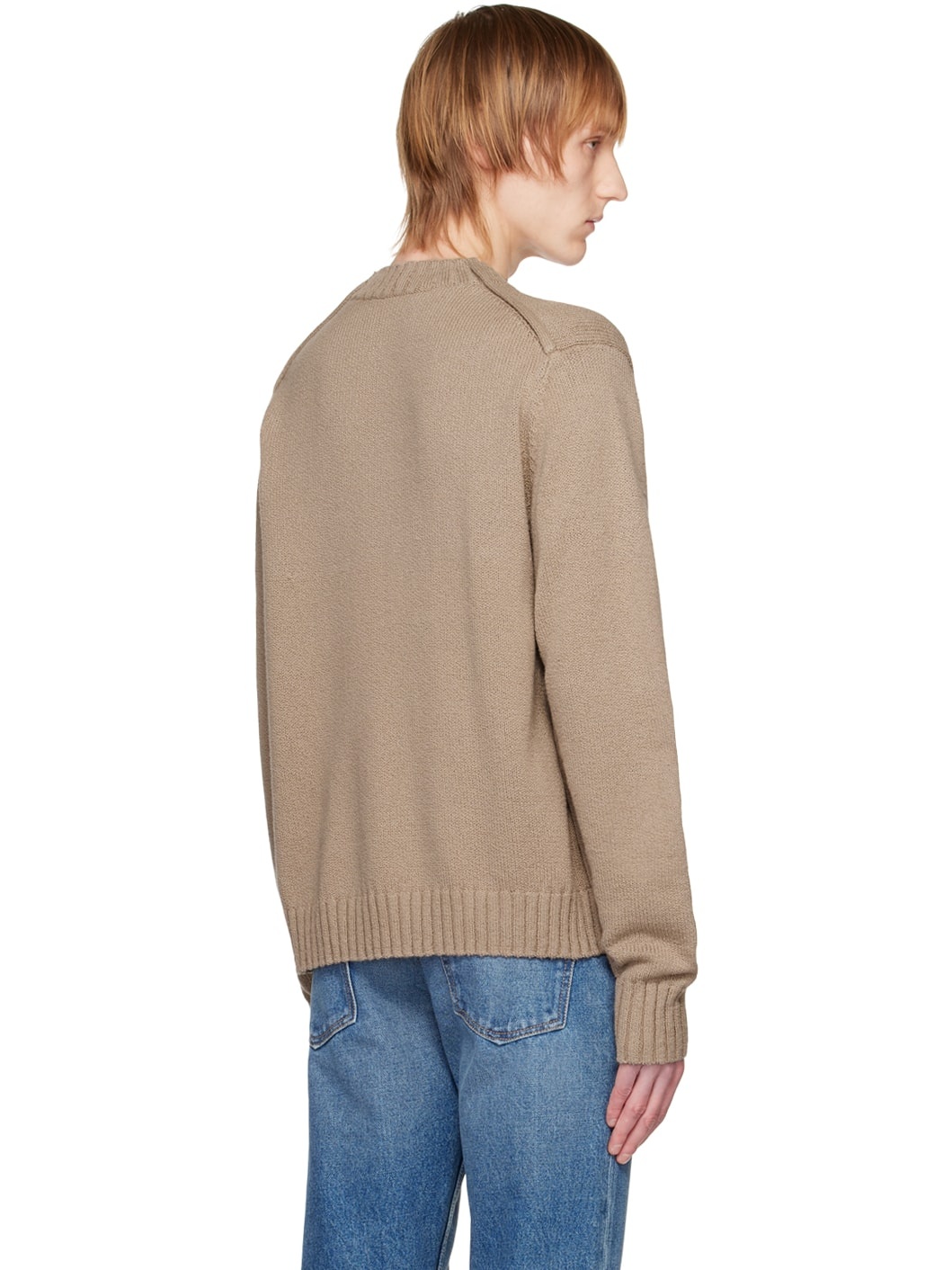 Beige Crewneck Sweater - 3