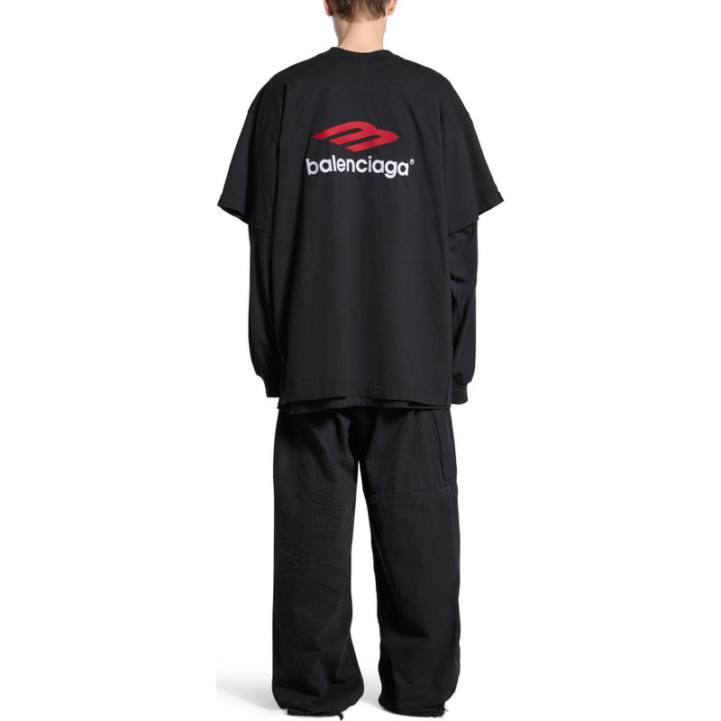 Balenciaga Double Front T-shirt 'Washed Black' 791615TQVQ61021 4