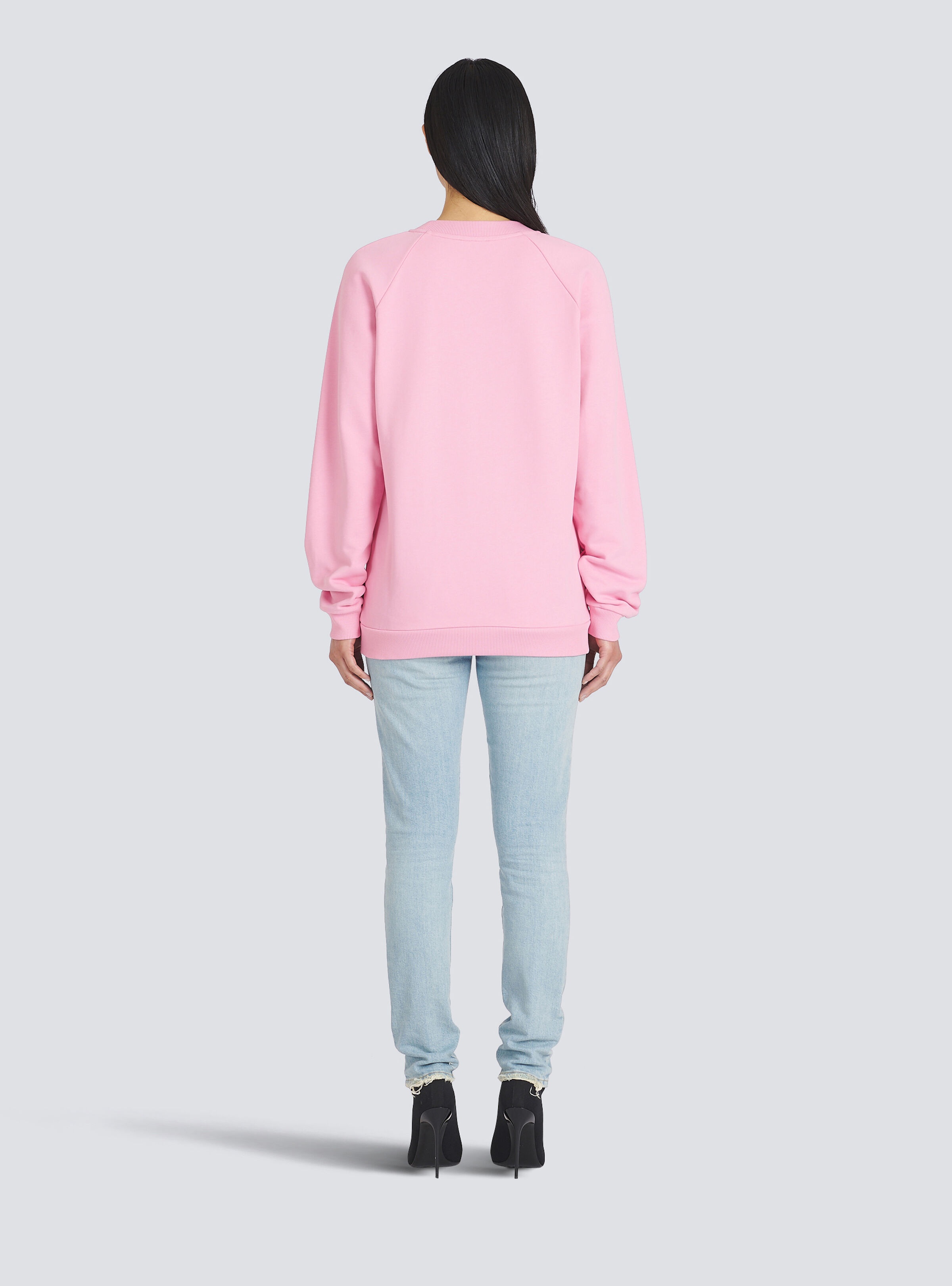 Eco-designed cotton sweatshirt with Balmain logo print - 4