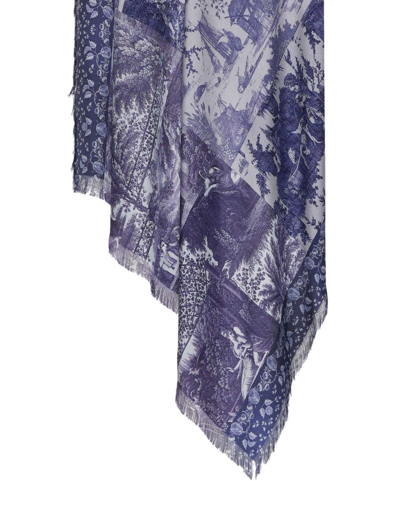 Aloeuw printed fringe silk scarf 4