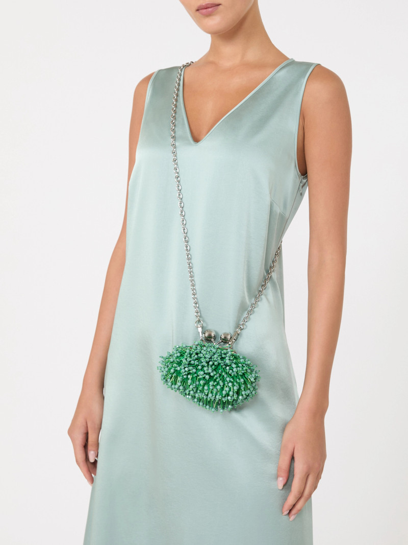 Satin and sequin Nano Pasticcino Bag - GREEN 6