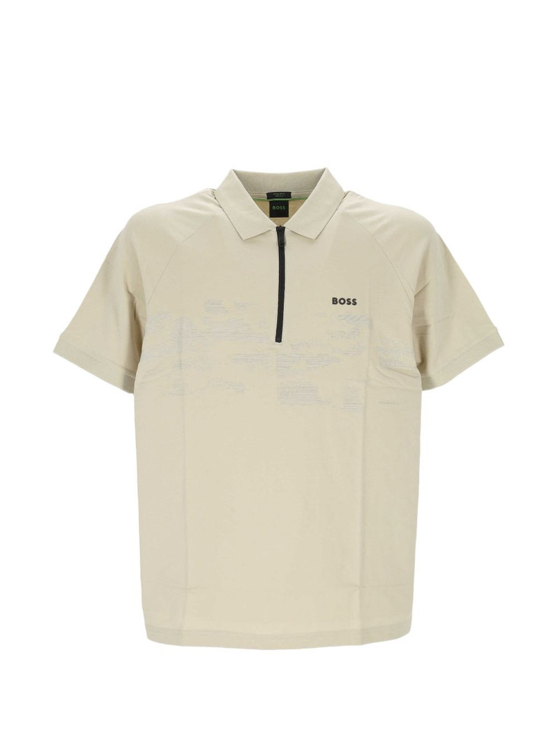 textured raglan-sleeve polo shirt 1
