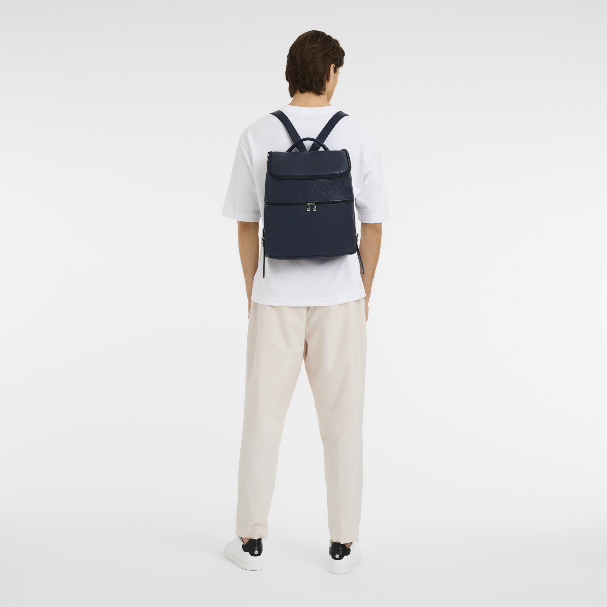 Le Foulonné Backpack Navy - Leather - 2