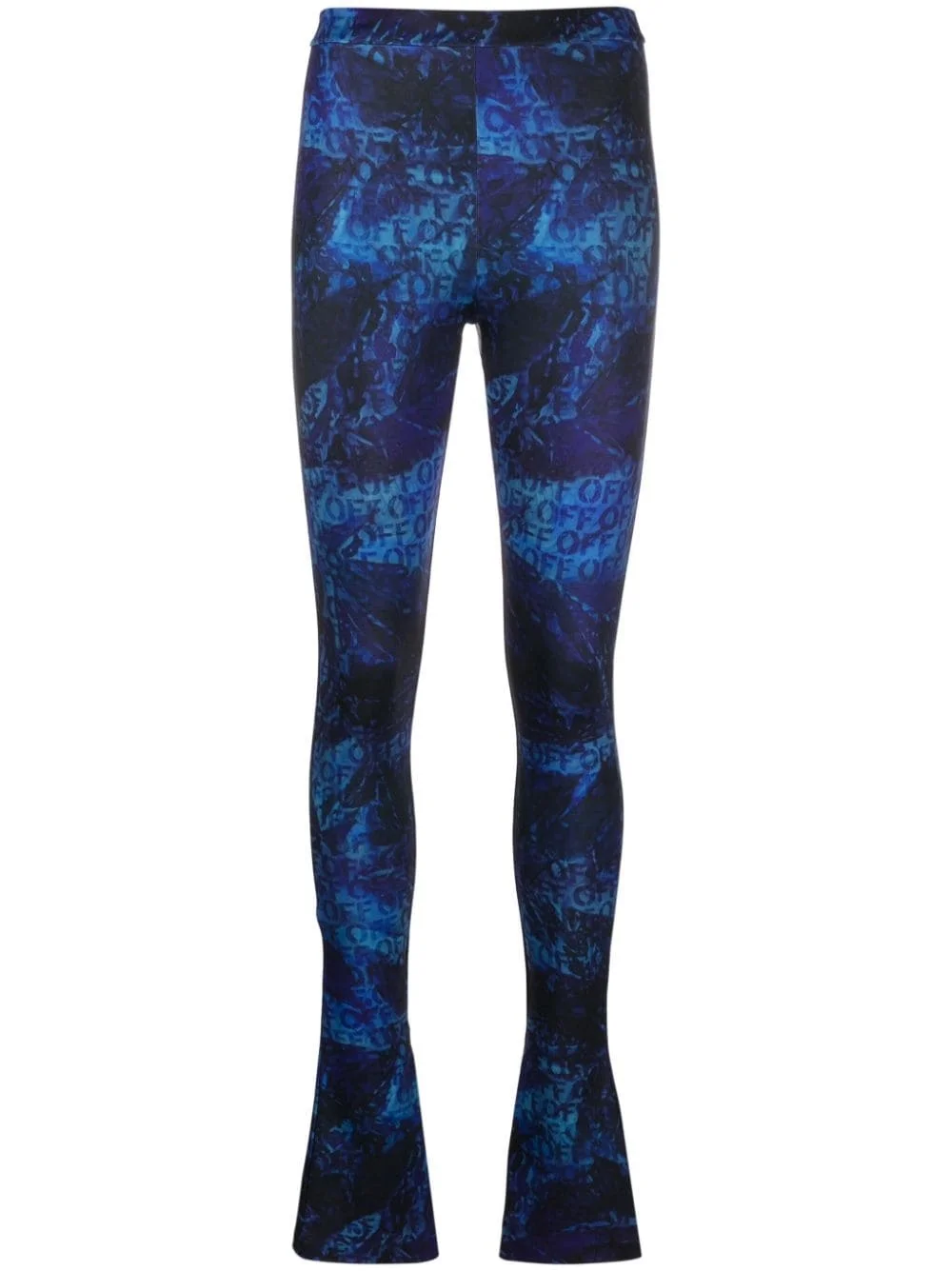 all-over logo-print flared trousers - 1