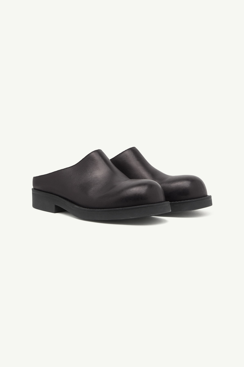 MM6 Maison Margiela Round-toe leather Biker mules outlook