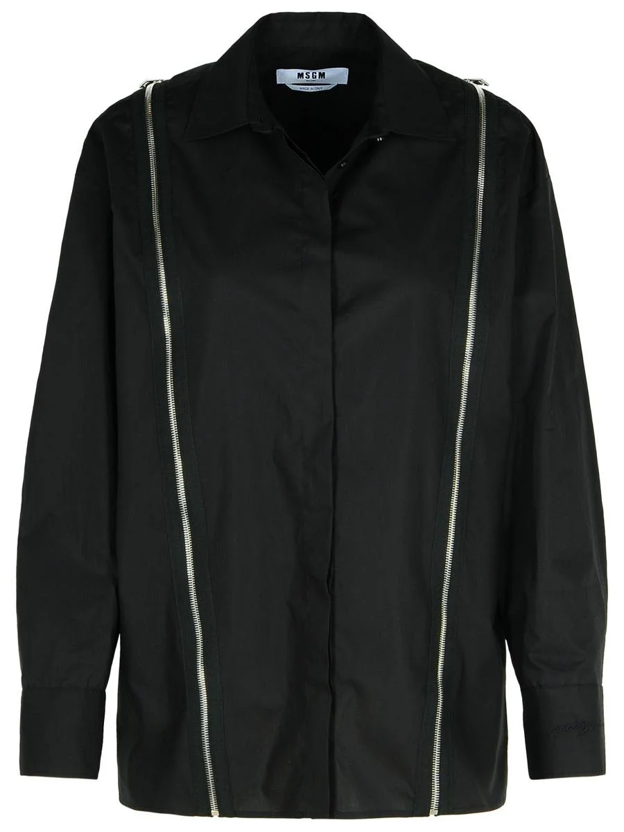 Msgm Black Cotton Shirt - 1
