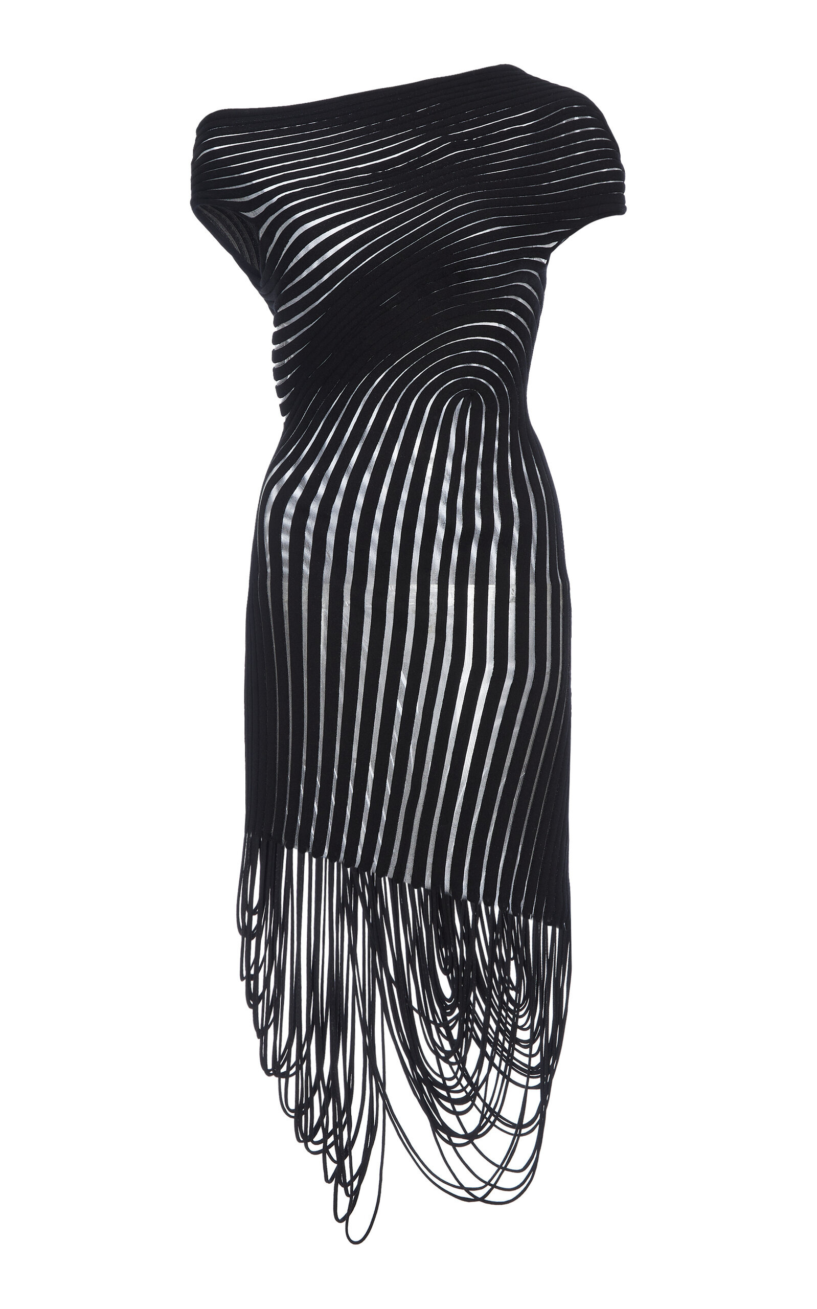 Embroidered Sheer Midi Dress black - 1