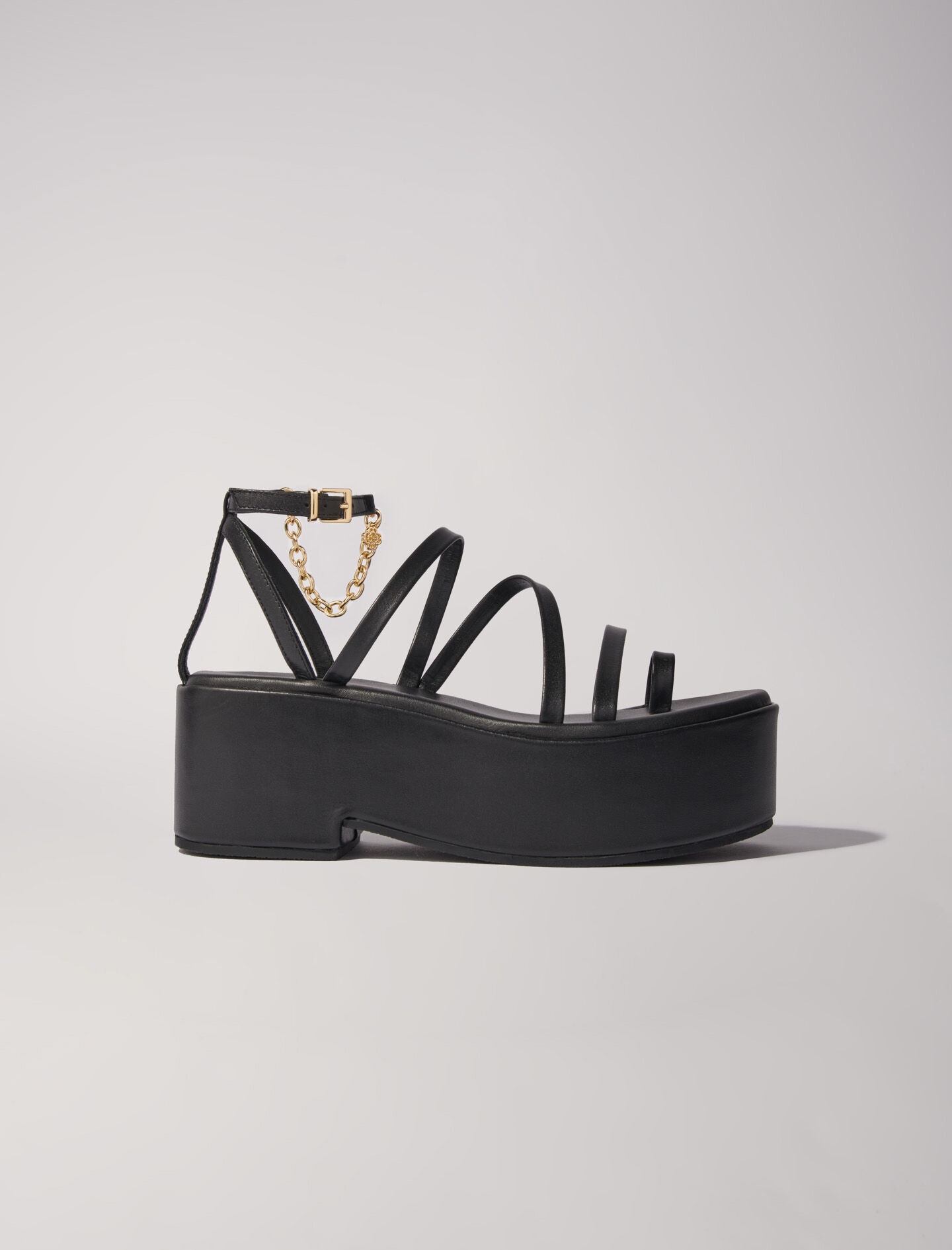 Leather platform sandals - 7