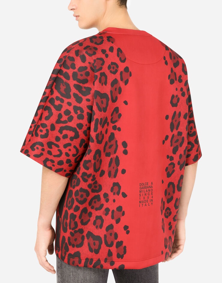 Technical jersey T-shirt with leopard print - 5