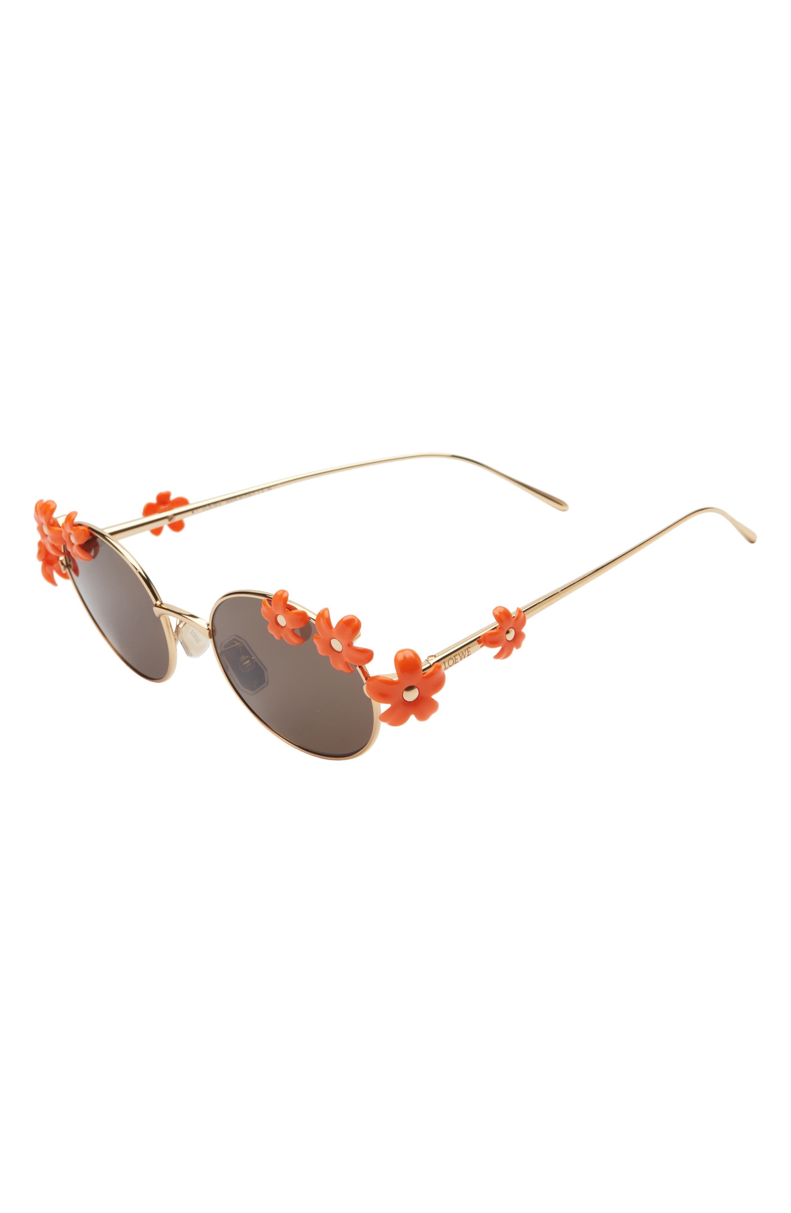 Loewe Signature Oval Sunglasses in Shiny Endura Gold /Brown at Nordstrom - 2