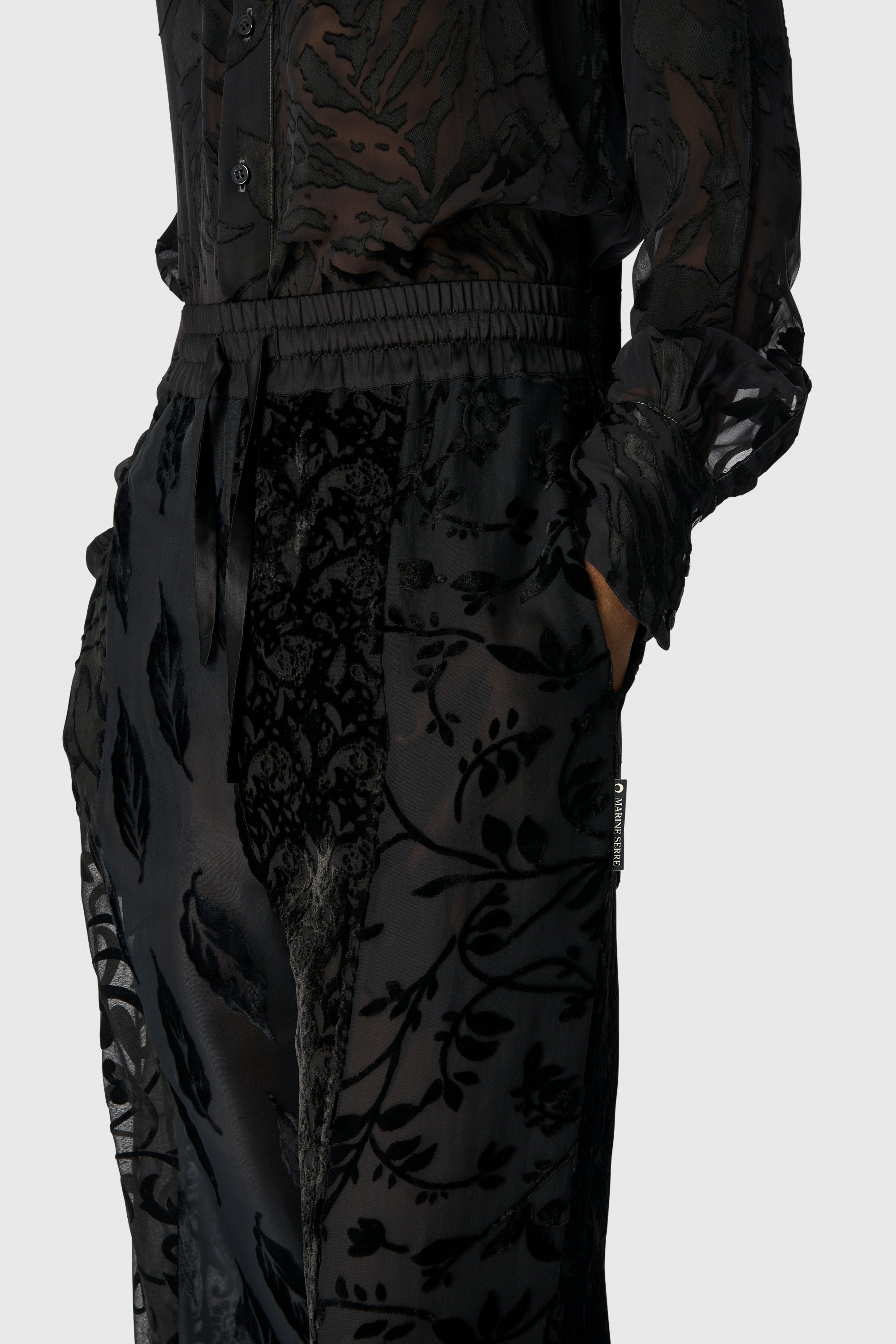 REGENERATED RASO SILK SCARVES DRAWSTRING TROUSERS - 6