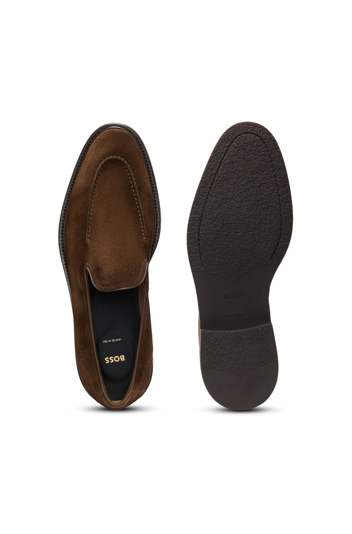 SUEDE LOAFERS WITH LEATHER PIPING - 4