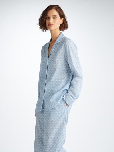 Derek Rose Women's Pyjamas Ledbury 72 Cotton Batiste Blue outlook